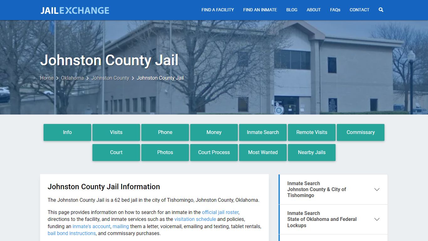 Johnston County Jail, OK Inmate Search, Information